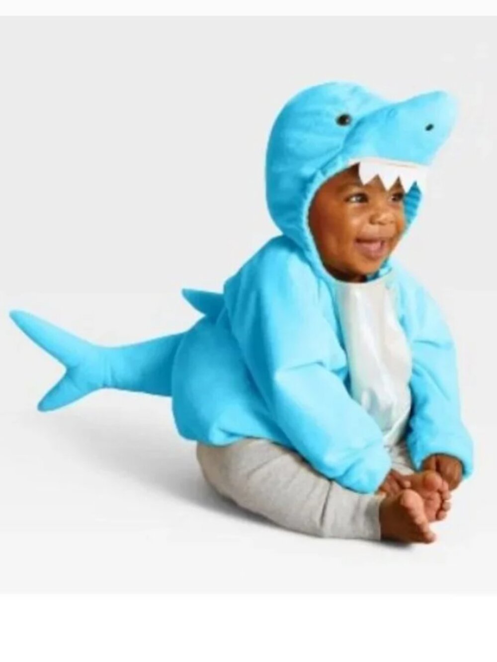 Shark Halloween Costume Plush Hooded Vest Puffer 0/6 mths Unisex Infant Baby